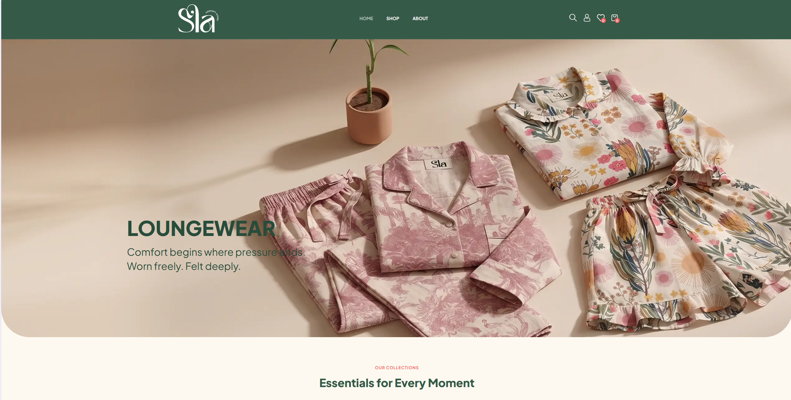 SIA Concept Store loungewear e-commerce store built by Sysmologic